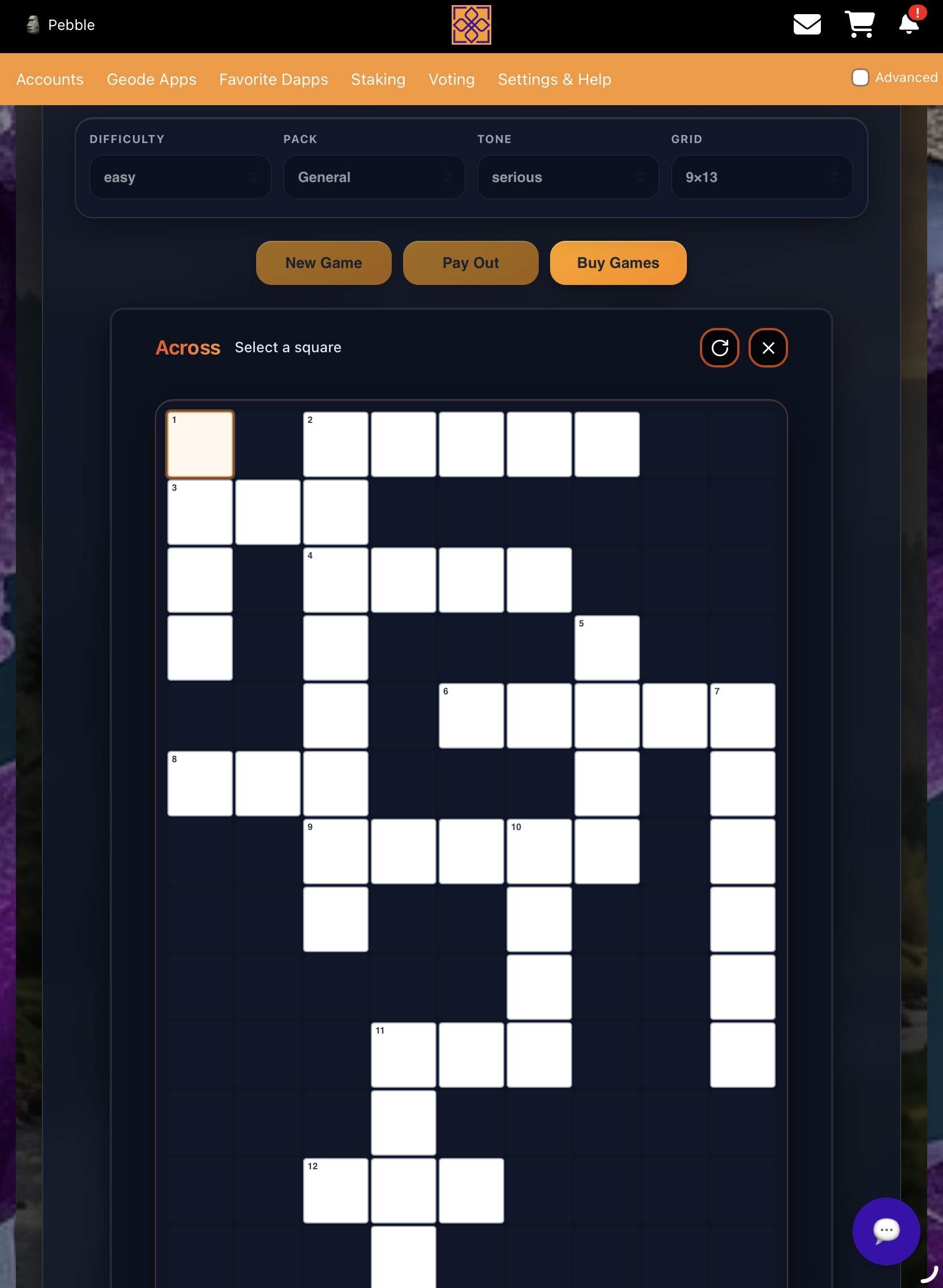 Filling in a themed crossword grid in Crossword Puzzle