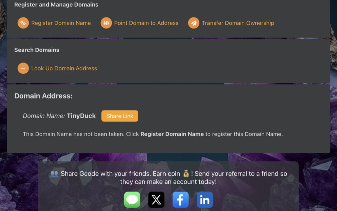 Geode Domain Name Service (DNS)