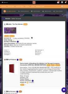 A seller's store in Geode Marketplace