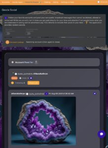 A Geode Social account and feed