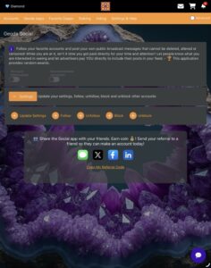 Setting advertising preferences in Geode Social