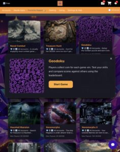 The Geodoku start screen