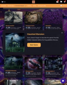 The Haunted Mansion start screen