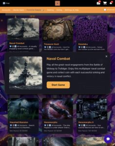 The Naval Combat start screen