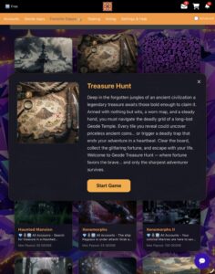 The Treasure Hunt start screen